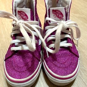 Girls high top glitter vans